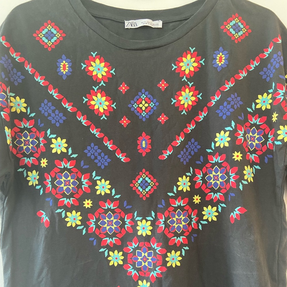 Zara rubberised print tee nwot - Picture 2 of 6